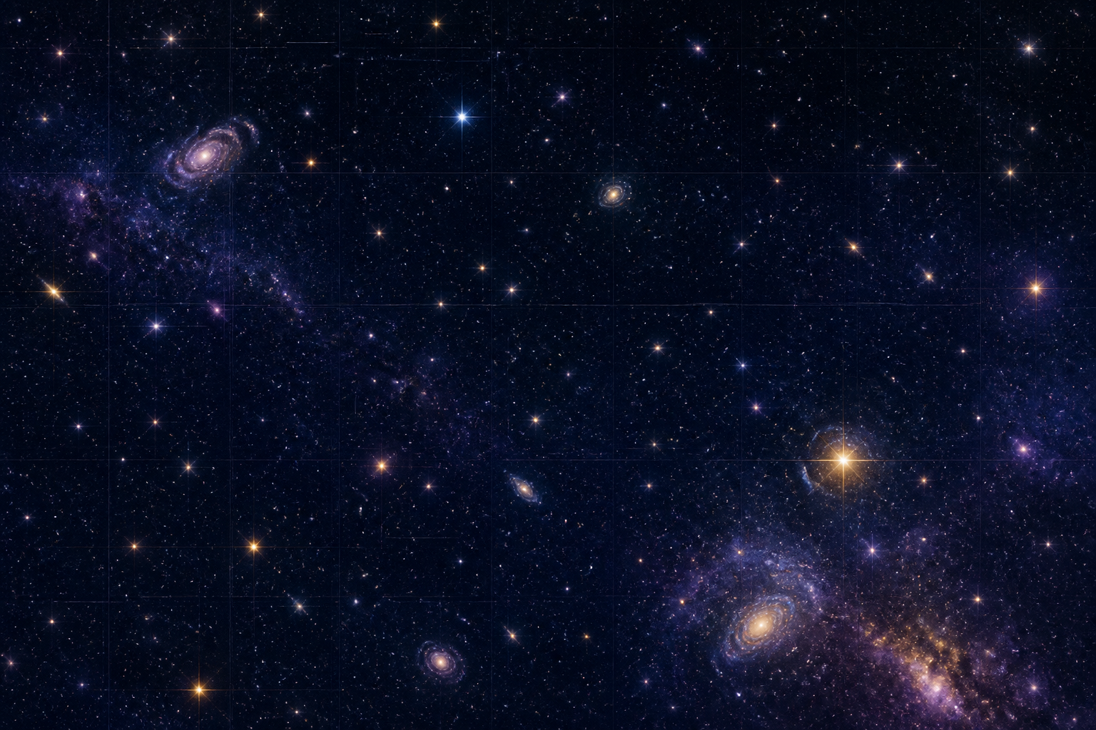 A luminous astronomical imaging mosaic with a subtle coordinate grid
