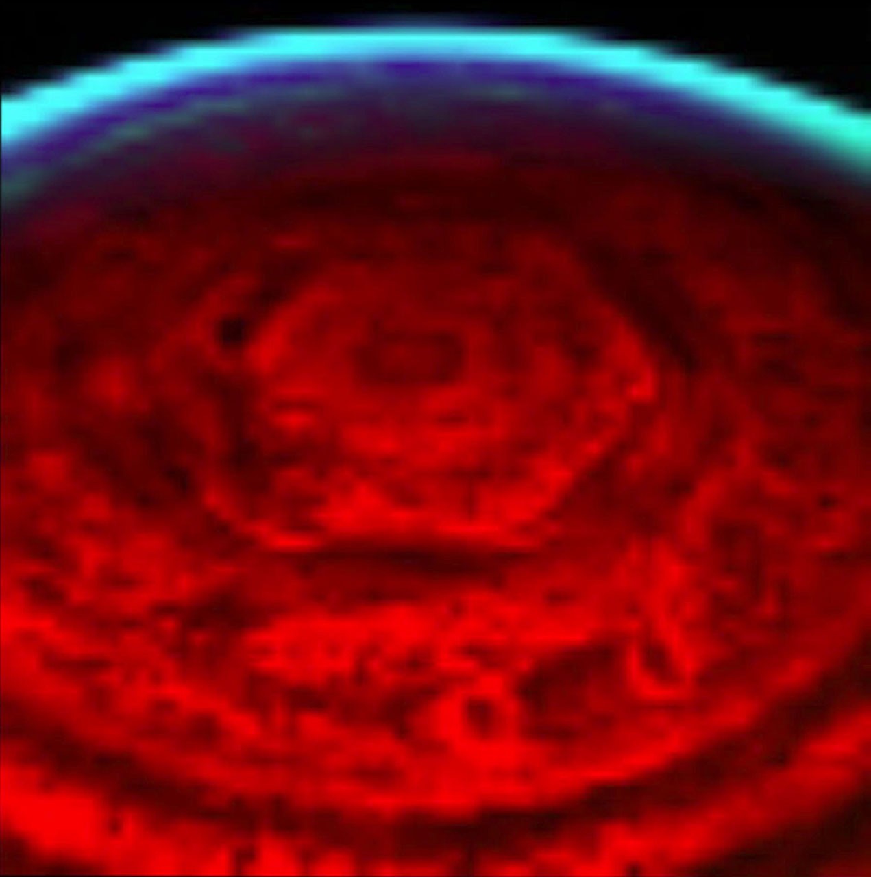Cassini infrared view of Saturn’s northern hexagon