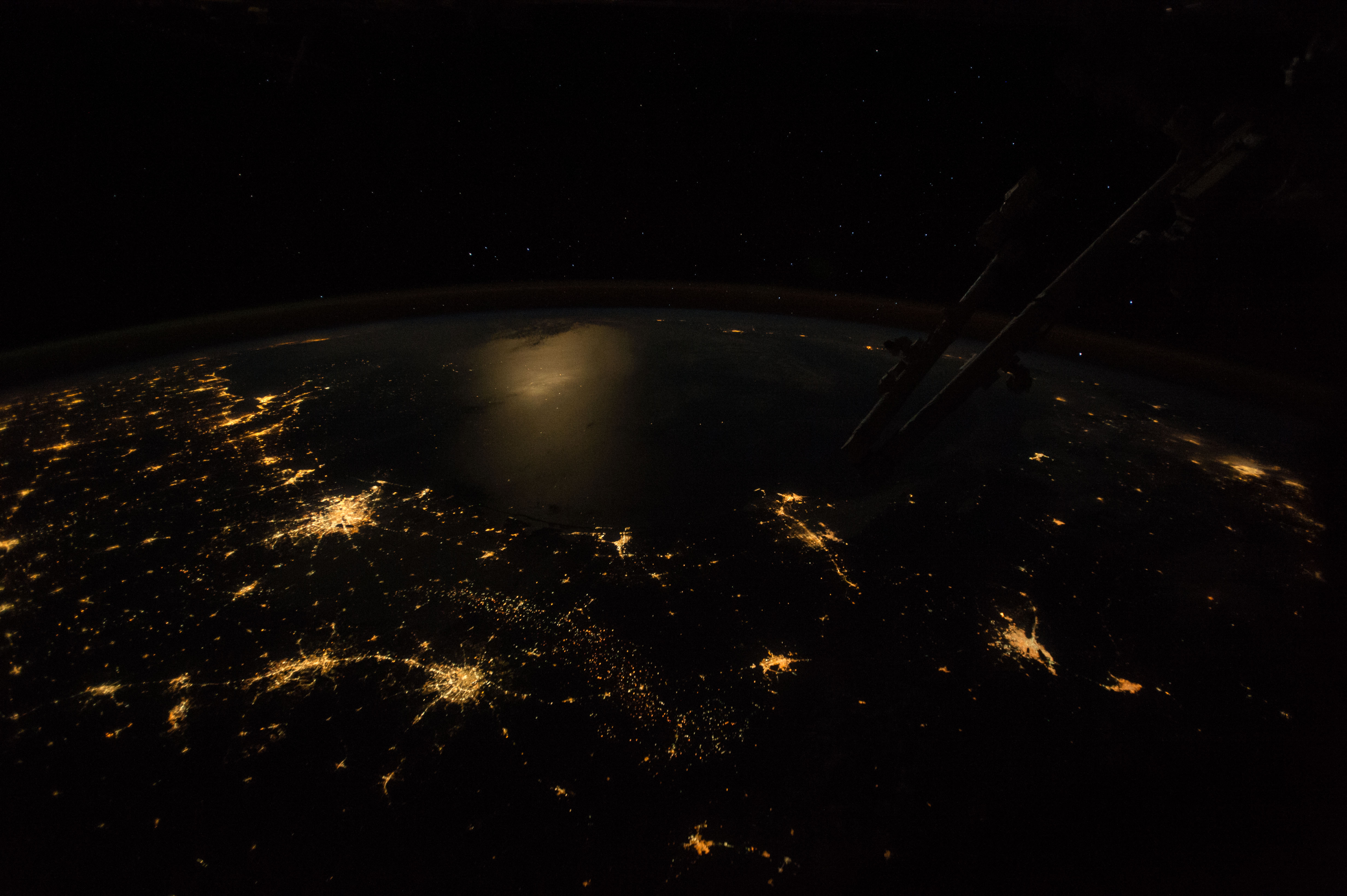Texas and the Gulf Coast at night from orbit