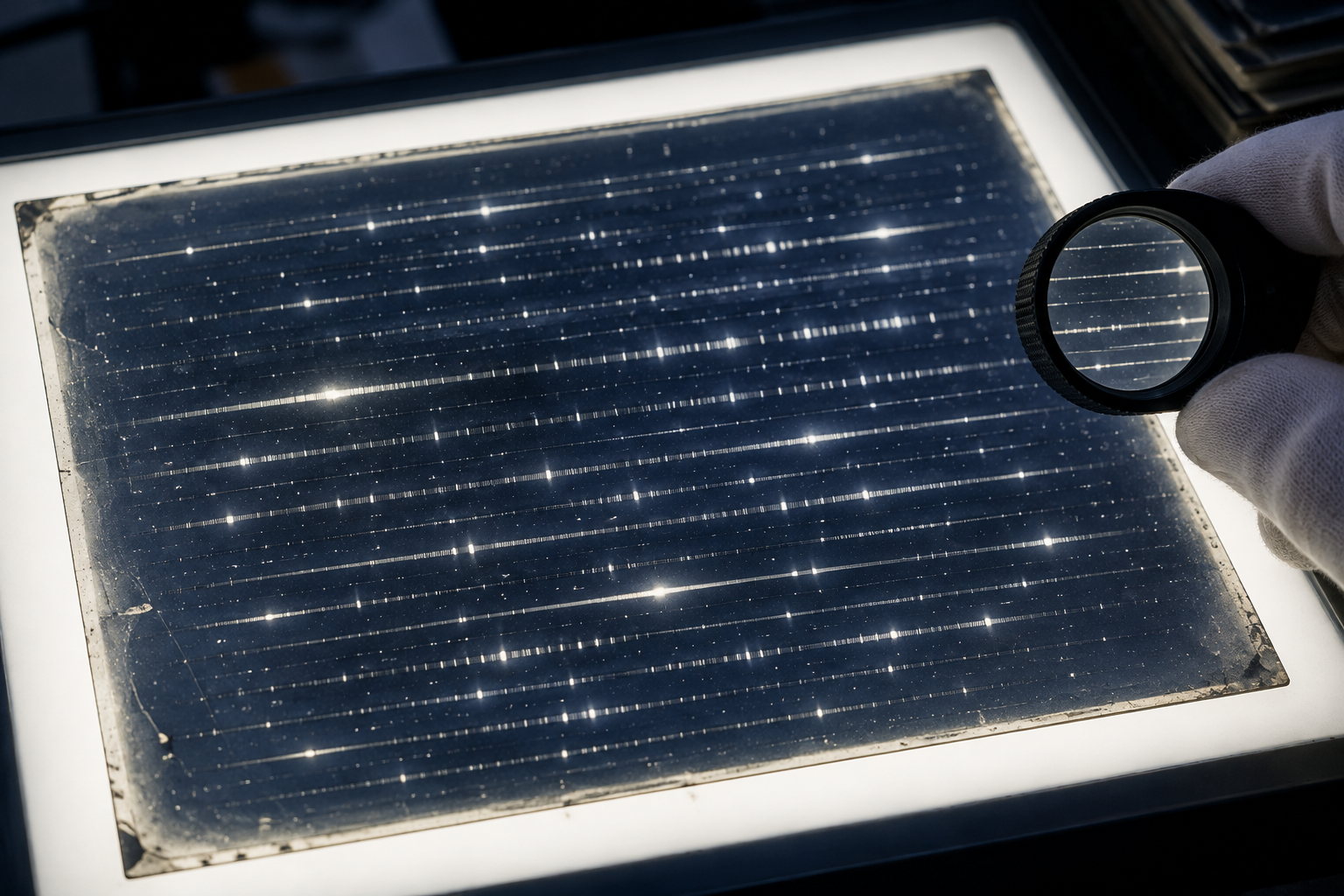 Women astronomers collaborate around glass stellar-spectrum plates in an early-1900s observatory at night.