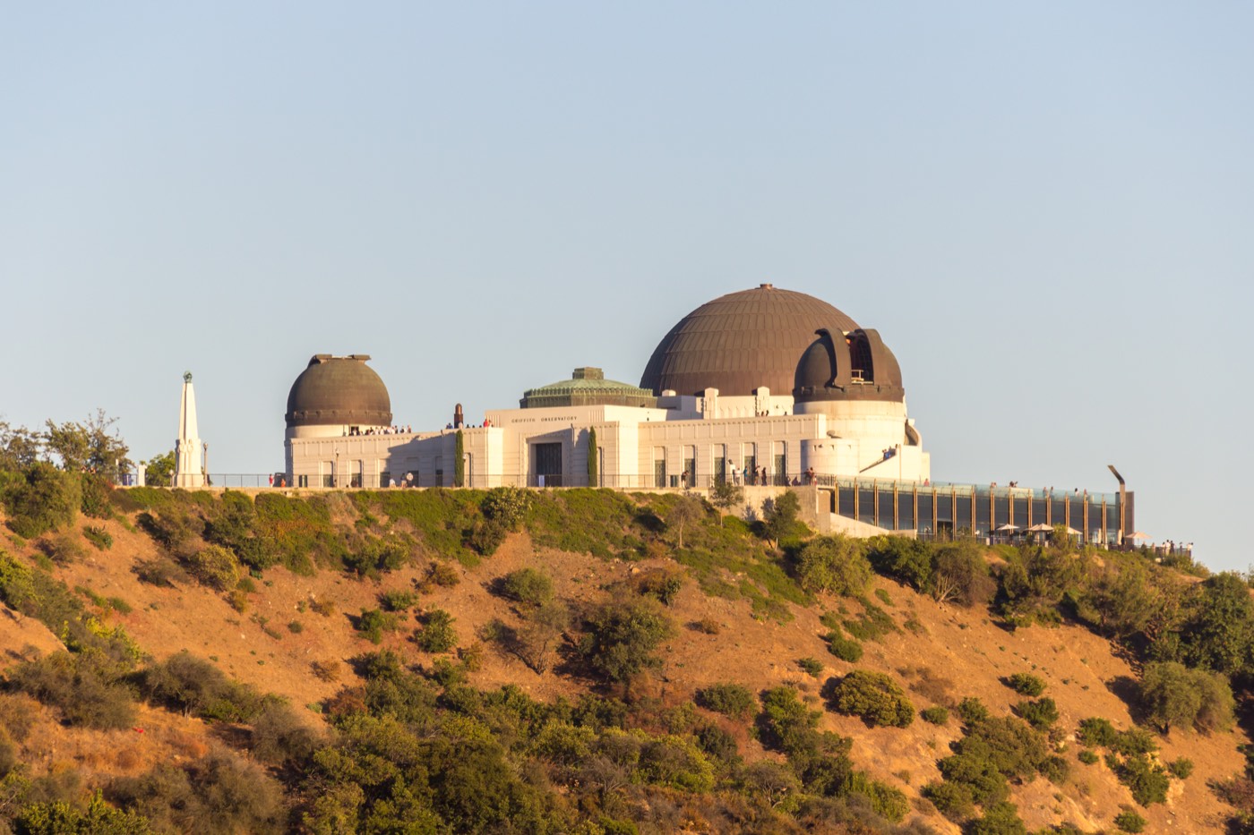 Griffith Observatory on the hillside above Los Angeles at golden hour