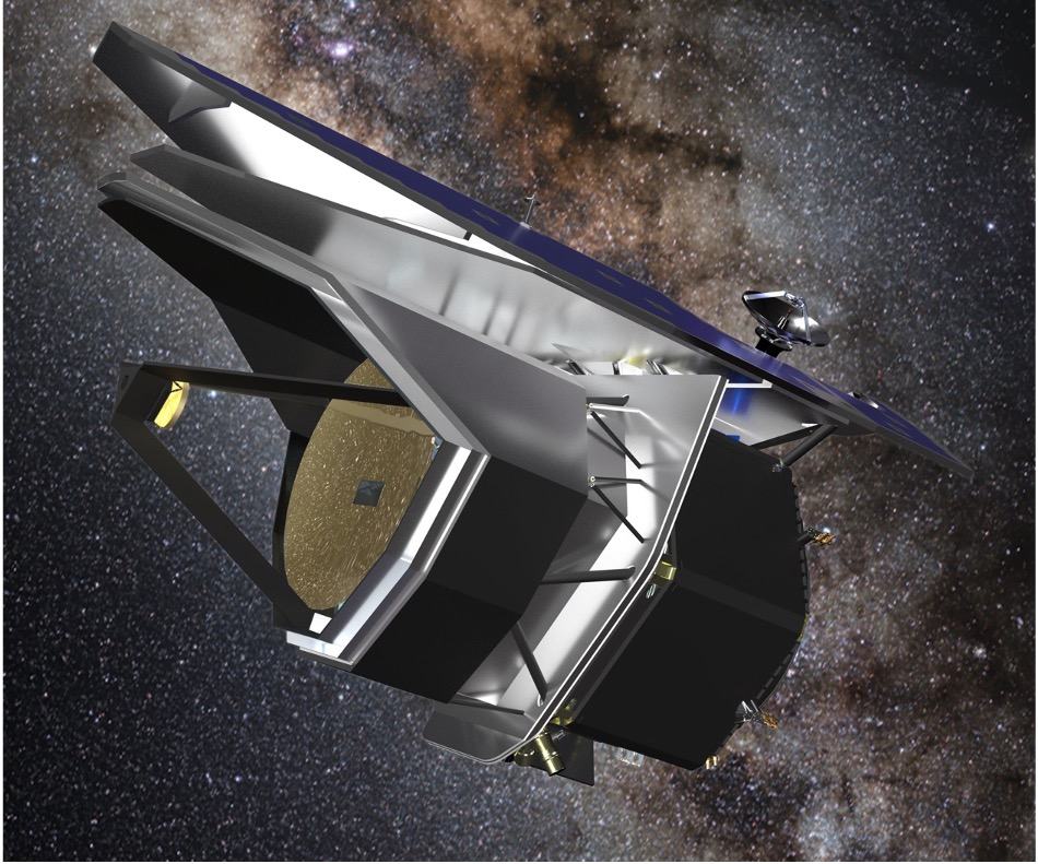 Artist rendering of NASA’s planned PRIMA far-infrared observatory against a star-filled sky