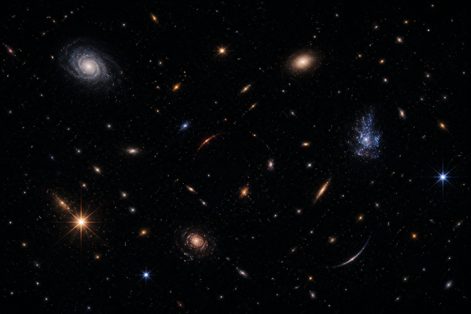 A richly detailed small region of a deep galaxy field