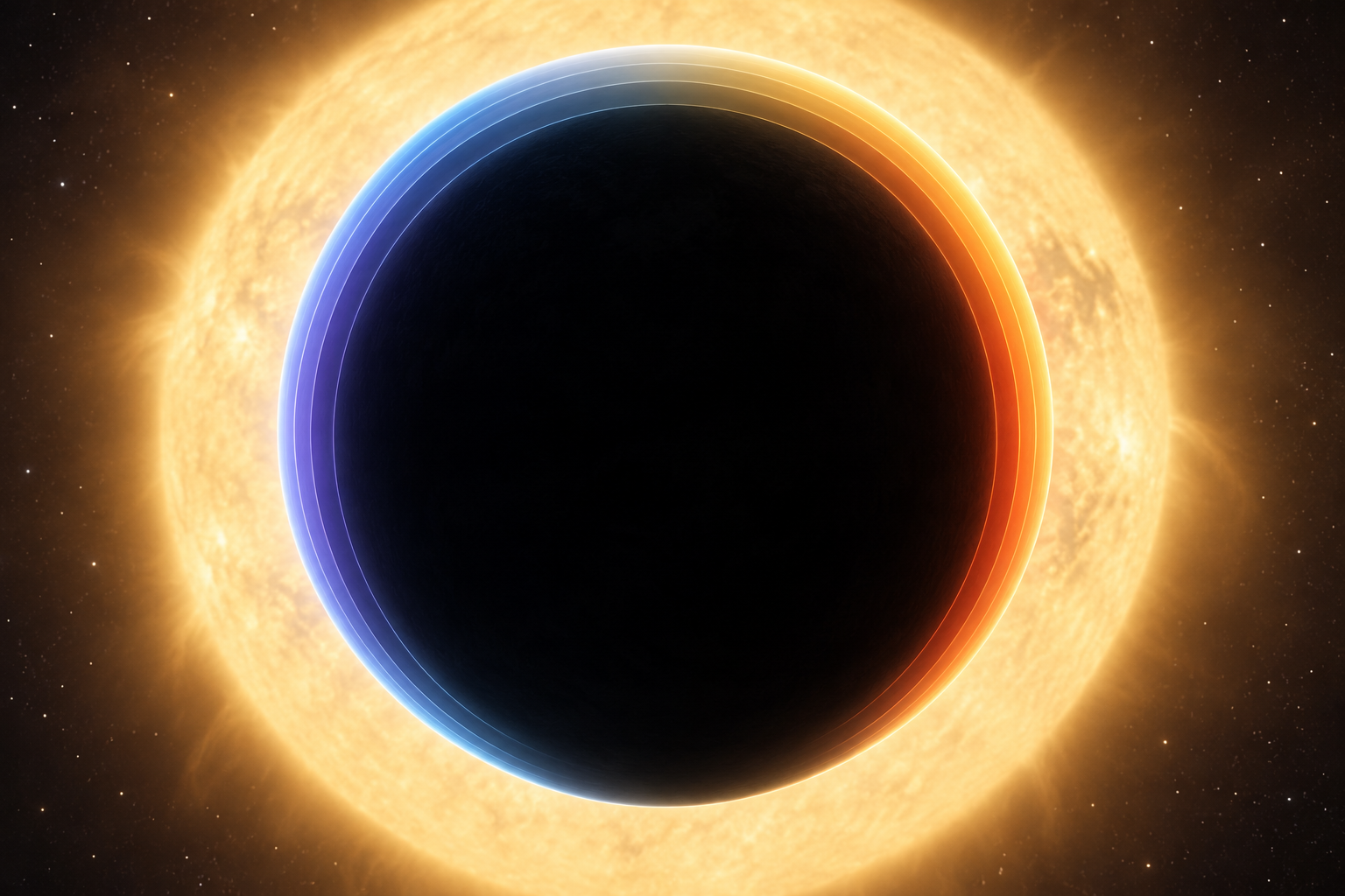 Conceptual view of a hot Jupiter’s cool morning and warm evening atmospheric limbs during transit