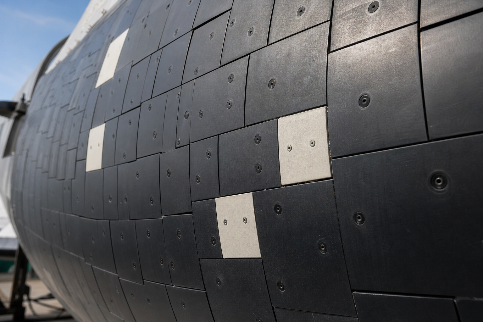 Illustrative thermal-protection tiles with light inspection targets