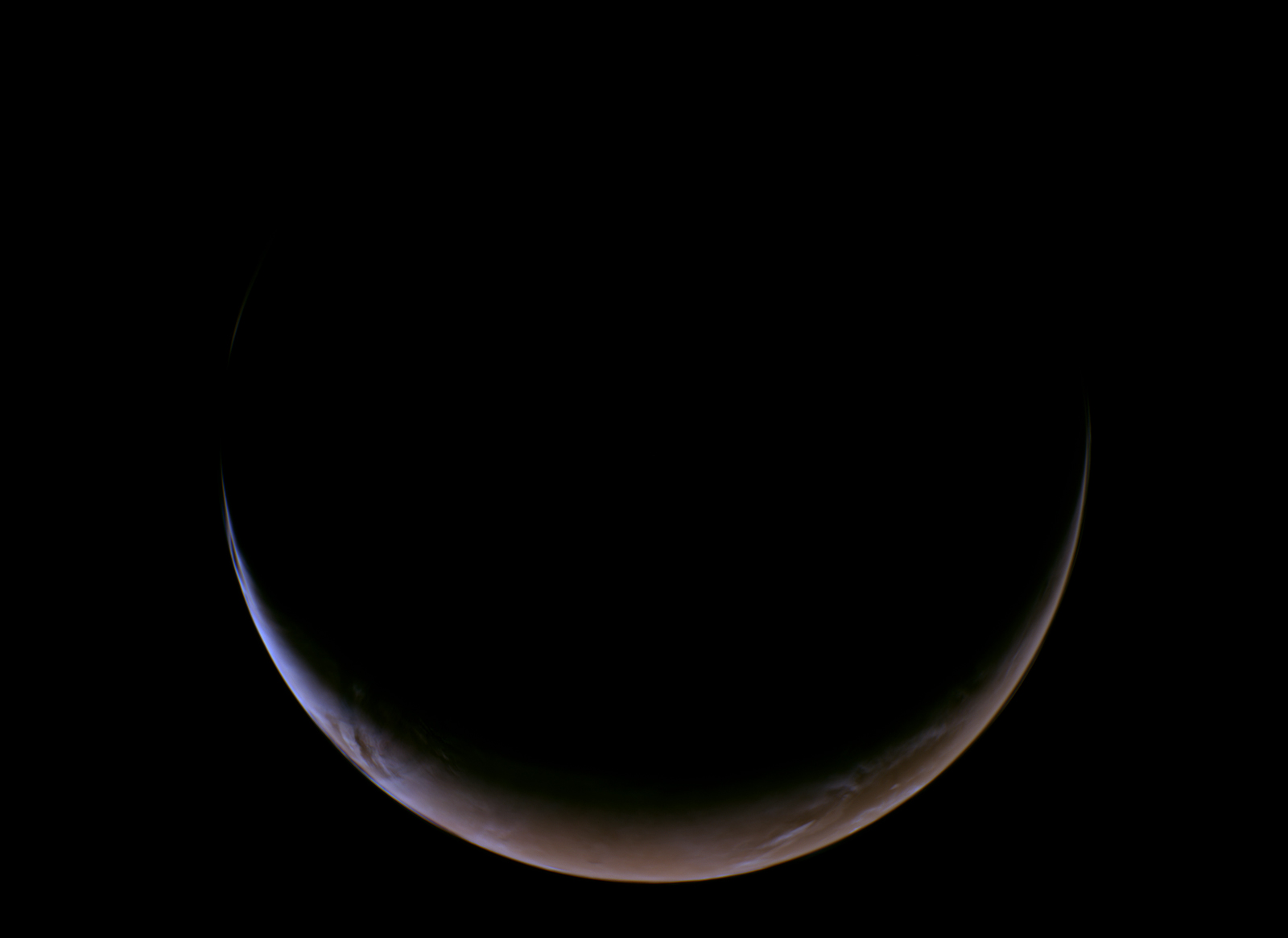 Crescent Mars seen by NASA's Psyche spacecraft during its May 15, 2026 gravity assist