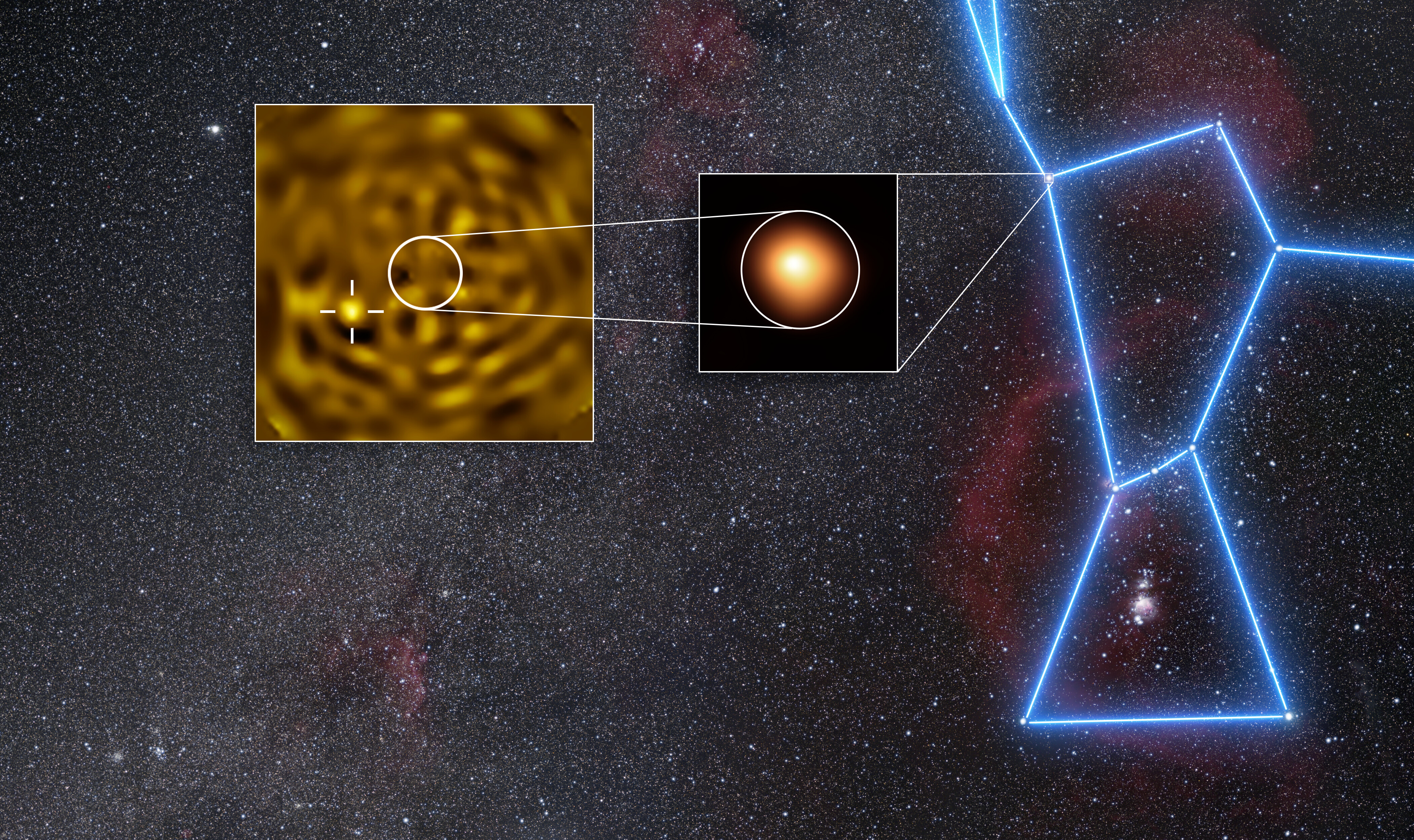 ESO VLT comparison image of Betelgeuse and the faint source consistent with likely companion Betelgeuse B