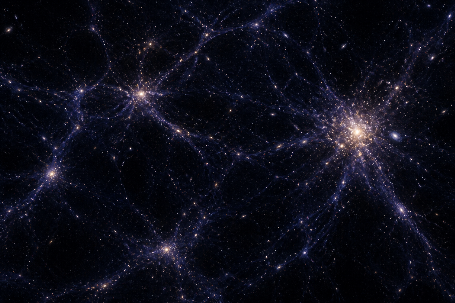 Illustration of galaxy clusters and the cosmic web