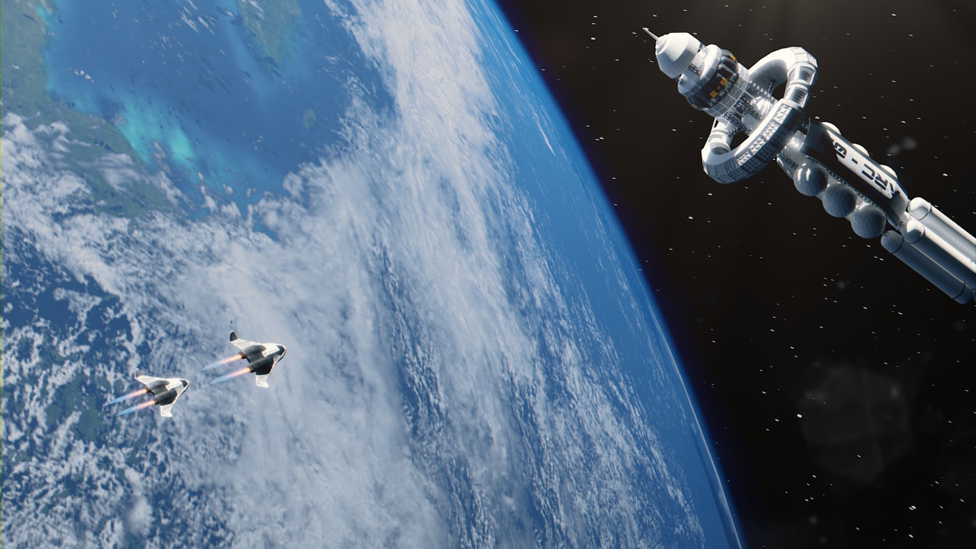 Spacecraft above Earth