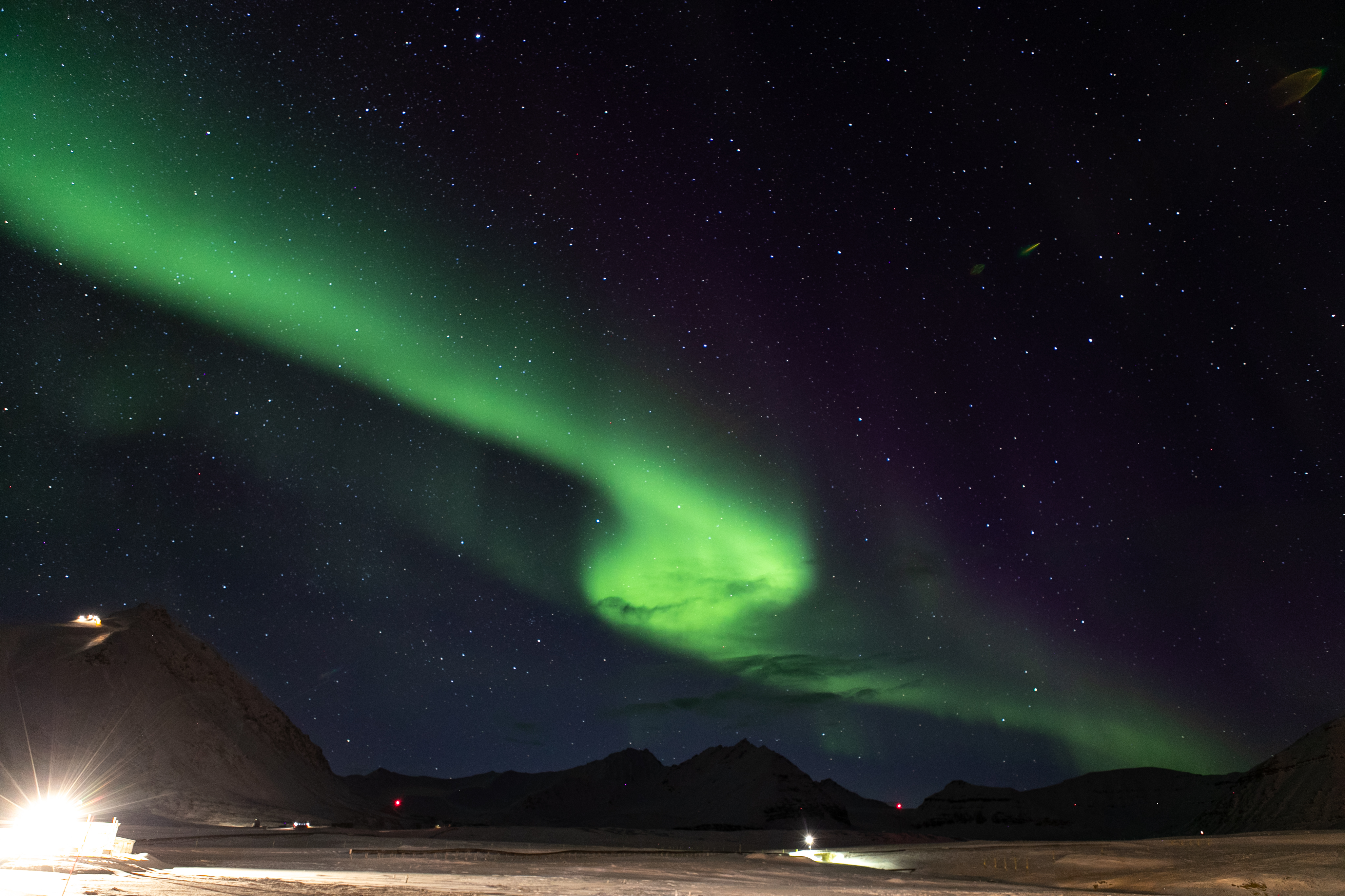Aurora over high-latitude sky